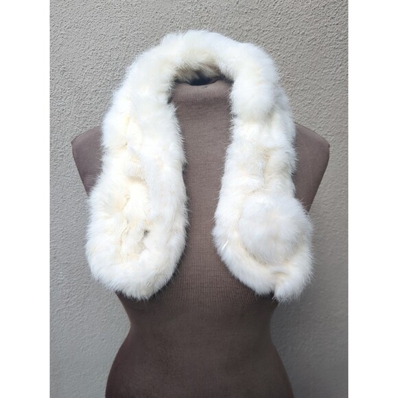 Winter Warm Scarf with Ball Casual Thick Genuine Fur Scarves Ladies Neck Warmer - Picture 3 of 11